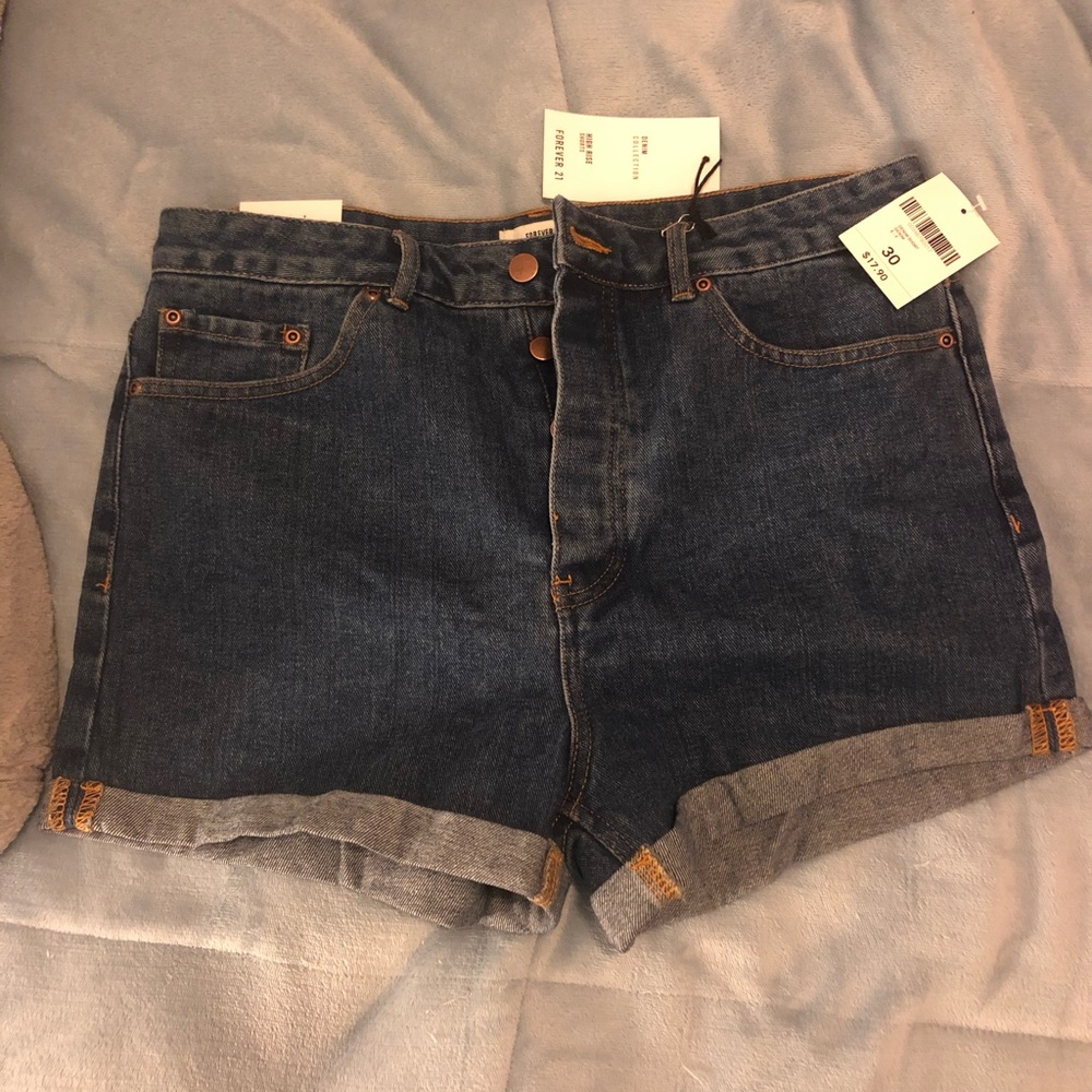 High Rise Denim Shorts
